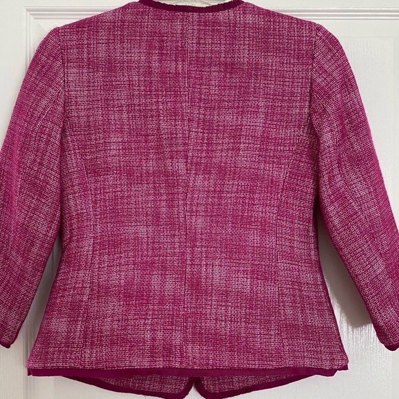 Talbots 3/4 Sleeve Fuschia Tweed Jacket - Picture 6 of 6